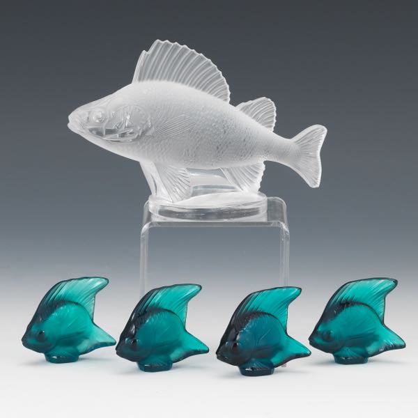 SCHOOL OF LALIQUE FISH  One large