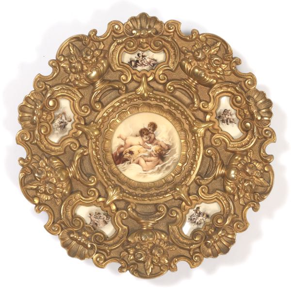 CAST GILT BRONZE WALL PLAQUE WITH