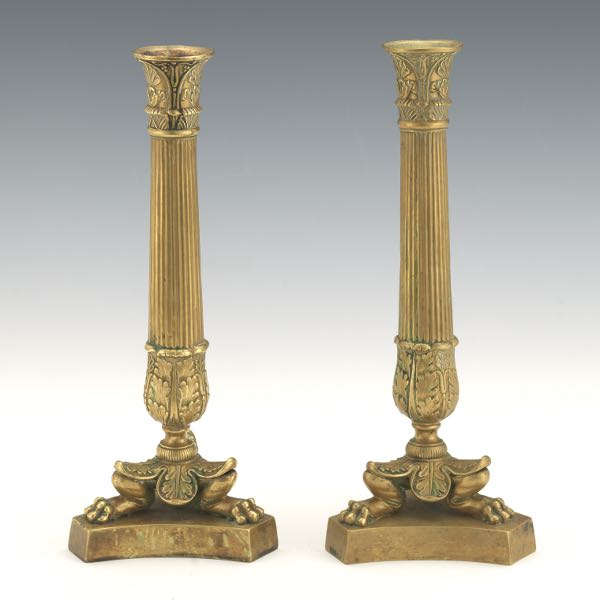 FRENCH EMPIRE PAIR OF ORMOLU BRONZE