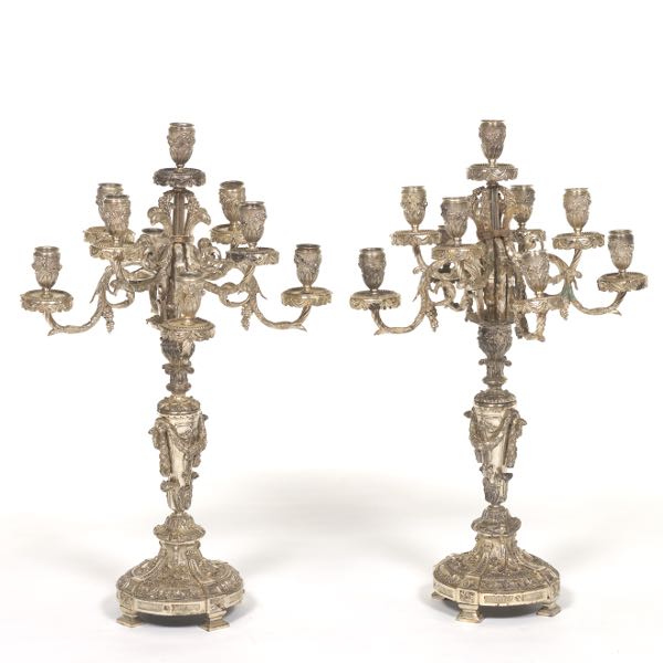 FRENCH SILVER PLATED BRONZE CANDELABRUM 2aff48