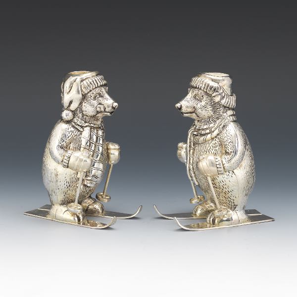 TOWLE PAIR OF SILVER PLATED SKIING