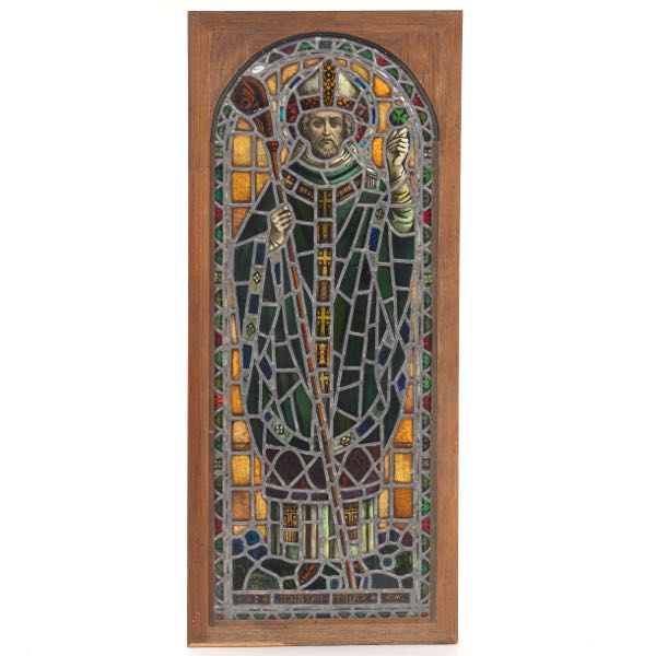 STAINED GLASS PANEL OF SAINT PATRICK  2aff4e