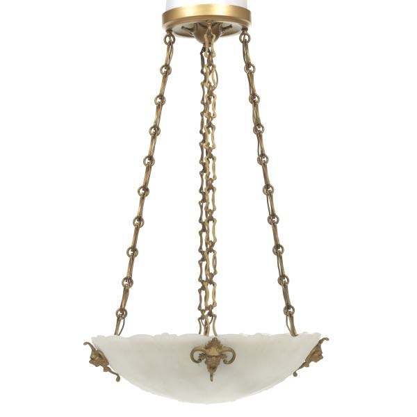 NEOCLASSICAL CAST GLASS DOME CHANDELIER 2aff61