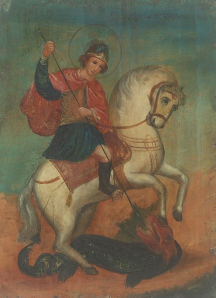 PAINTING OF ST GEORGE SLAYING 2affb7