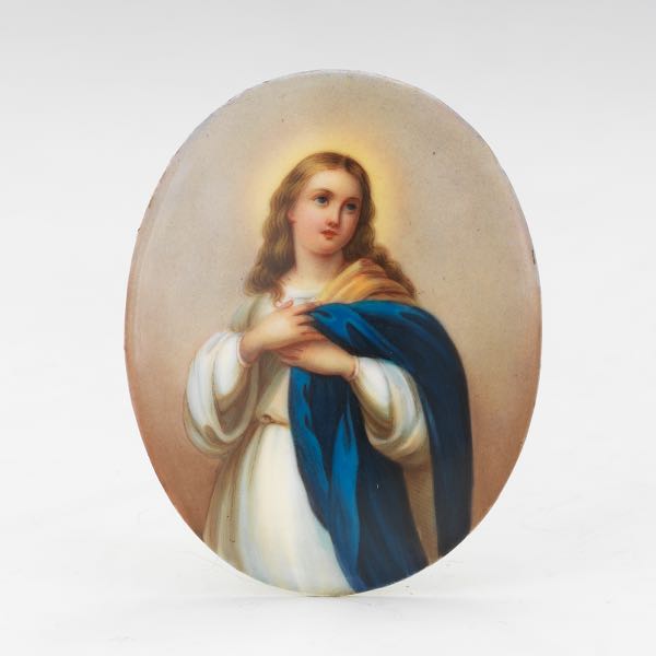 GERMAN PORCELAIN PLAQUE OF MARY