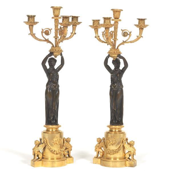 FRENCH EMPIRE PAIR OF GILT AND 2affe8
