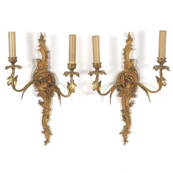 PAIR OF TWO LIGHT WALL SCONCES 2afff4