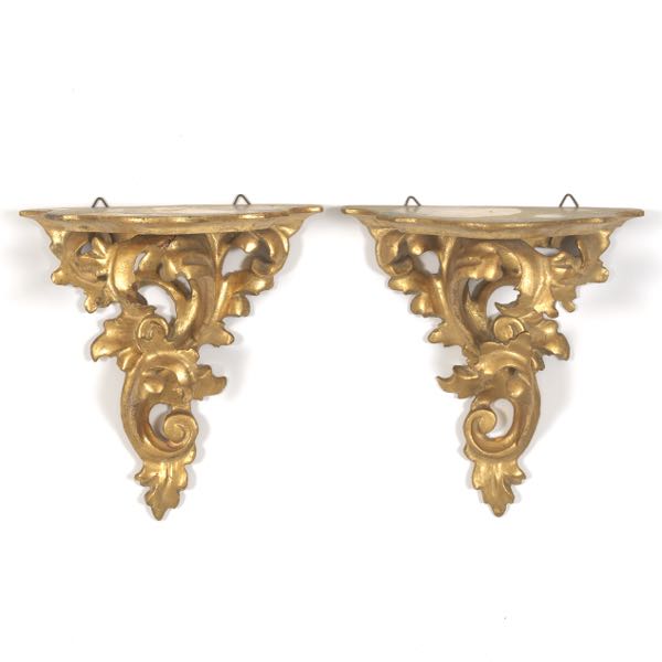 PAIR OF ROCOCO STYLE GILT WALL 2b0000
