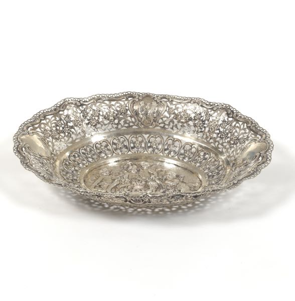 SILVER RETICULATED CHERUB BOWL