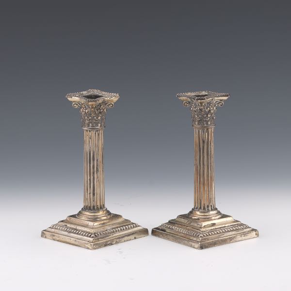 PAIR OF GORHAM STERLING SILVER COLUMN