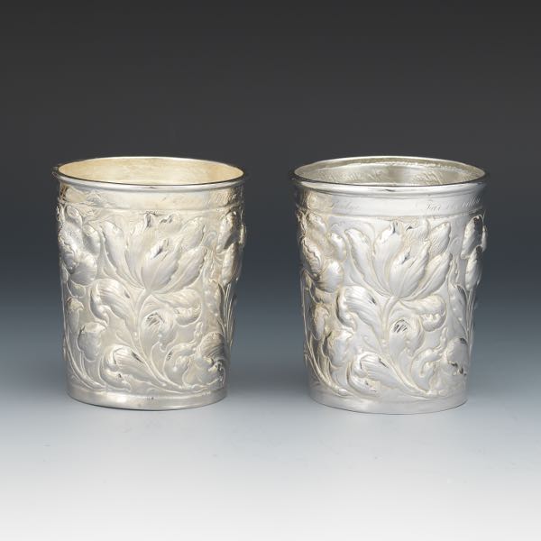  PAIR OF STERLING SILVER REPOUSSE