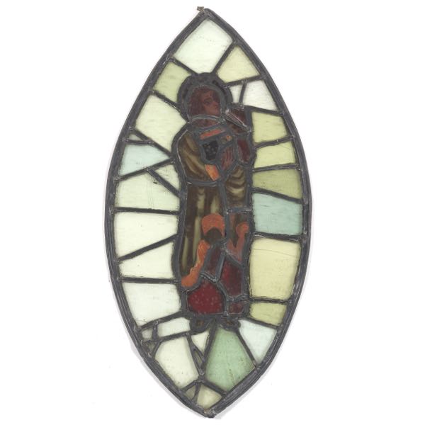 STAINED GLASS PANEL 24 ½ x 12 Navette