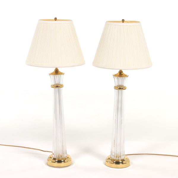 PAIR OF WATERFORD LAMPS 28 overall 2b0196
