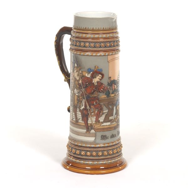 LARGE METTLACH CERAMIC PITCHER