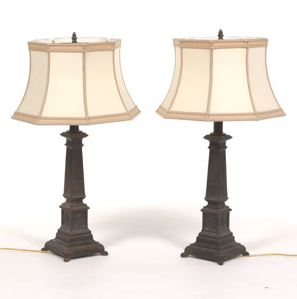 PAIR OF LAMPS 29 ¾" overall Neoclassically