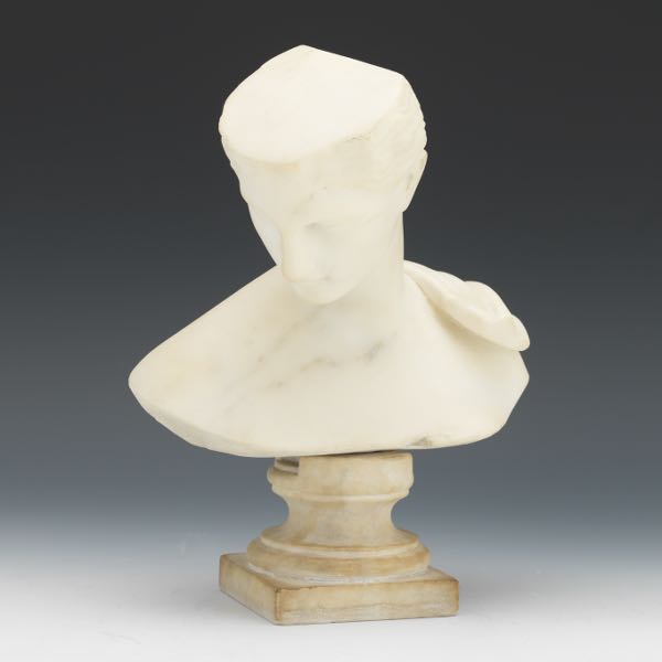 CARVED MARBLE BUST 10 ¾" x 8 ½"