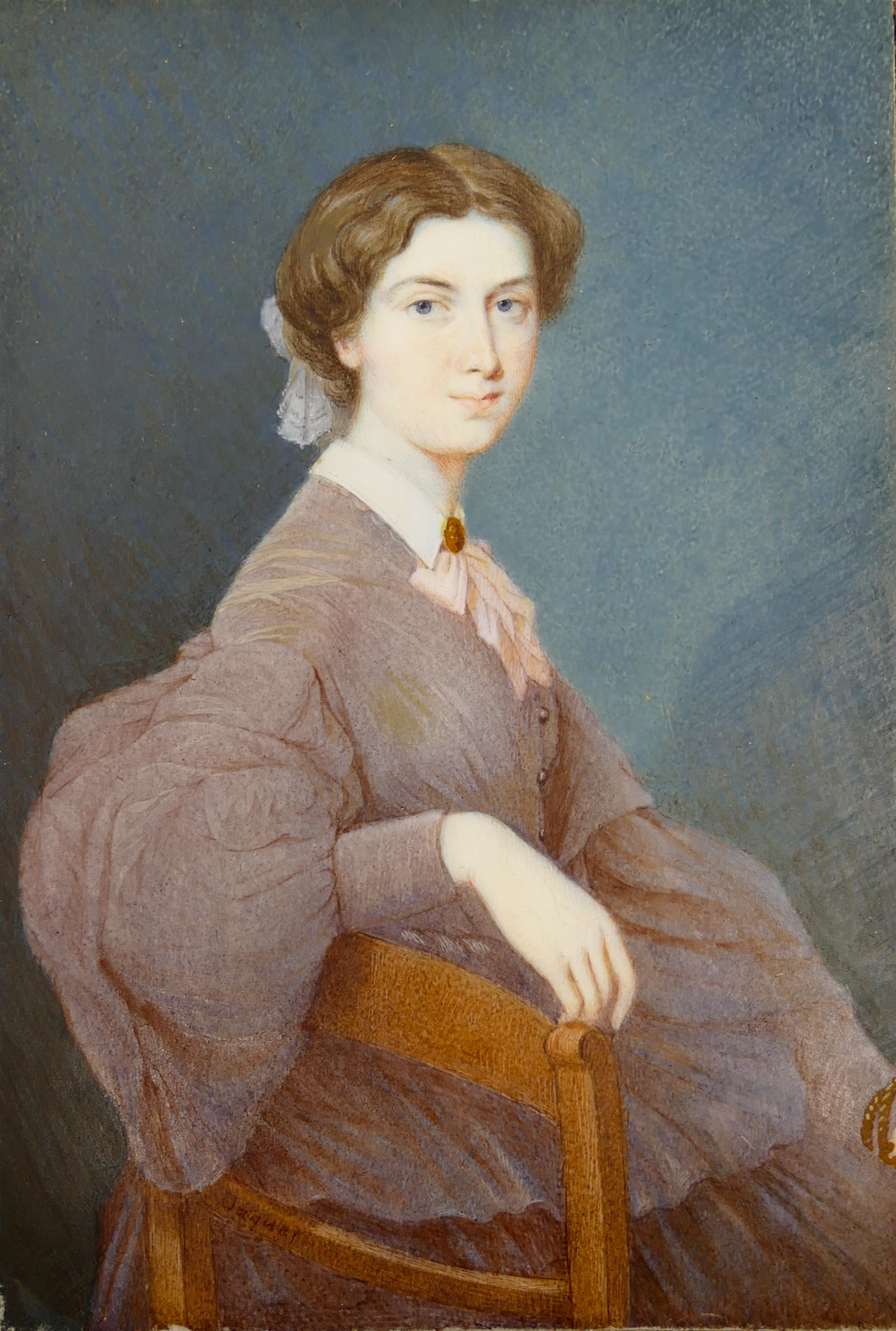 Miniature Portrait of a Lady signed