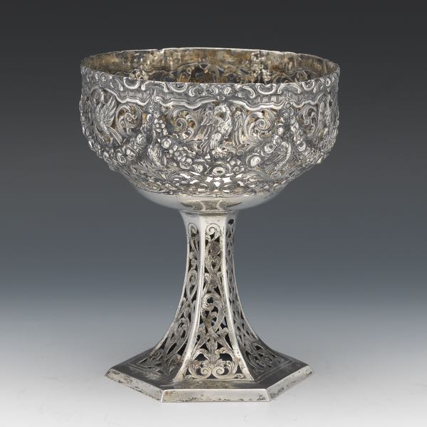 GERMAN SILVER BAROQUE STYLE VASE  2b0324