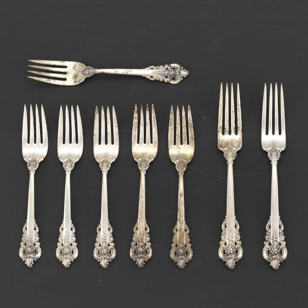 WALLACE STERLING FORKS "GRAND BAROQUE"
