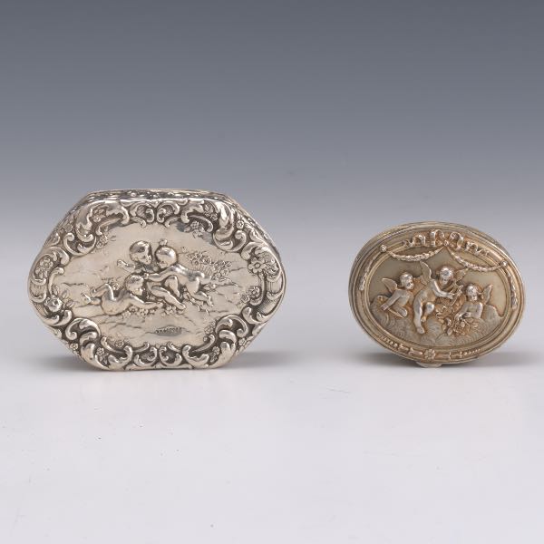 TWO EUROPEAN SILVER REPOUSSE BOXES 2b0355