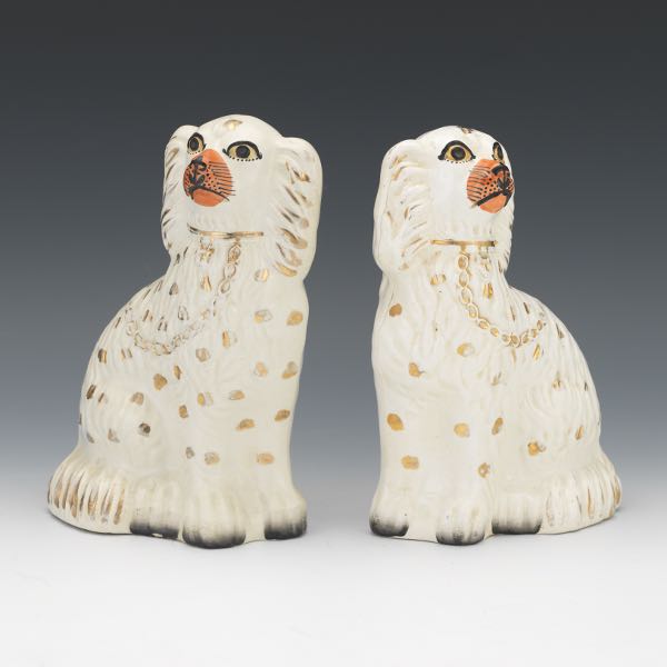 PAIR OF STAFFORDSHIRE KING CHARLES