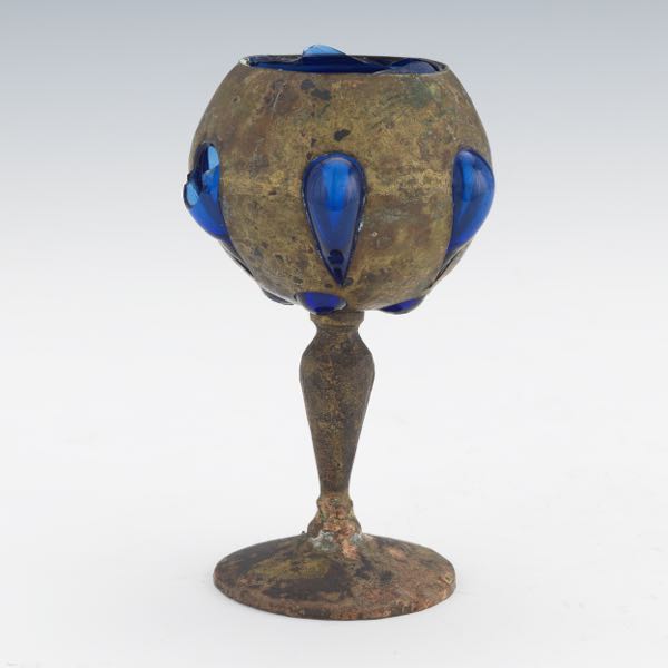 BRONZE GOBLET WITH BLOWN GLASS 2b03ac