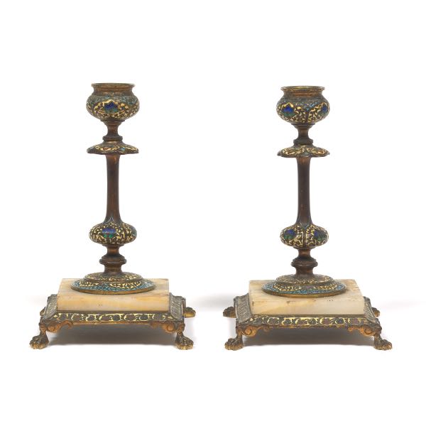 FRENCH PAIR OF ORMOLU, ALABASTER