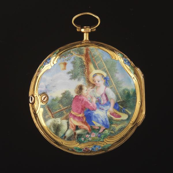 FRENCH FUSEE IN ENAMELED 18K GOLD