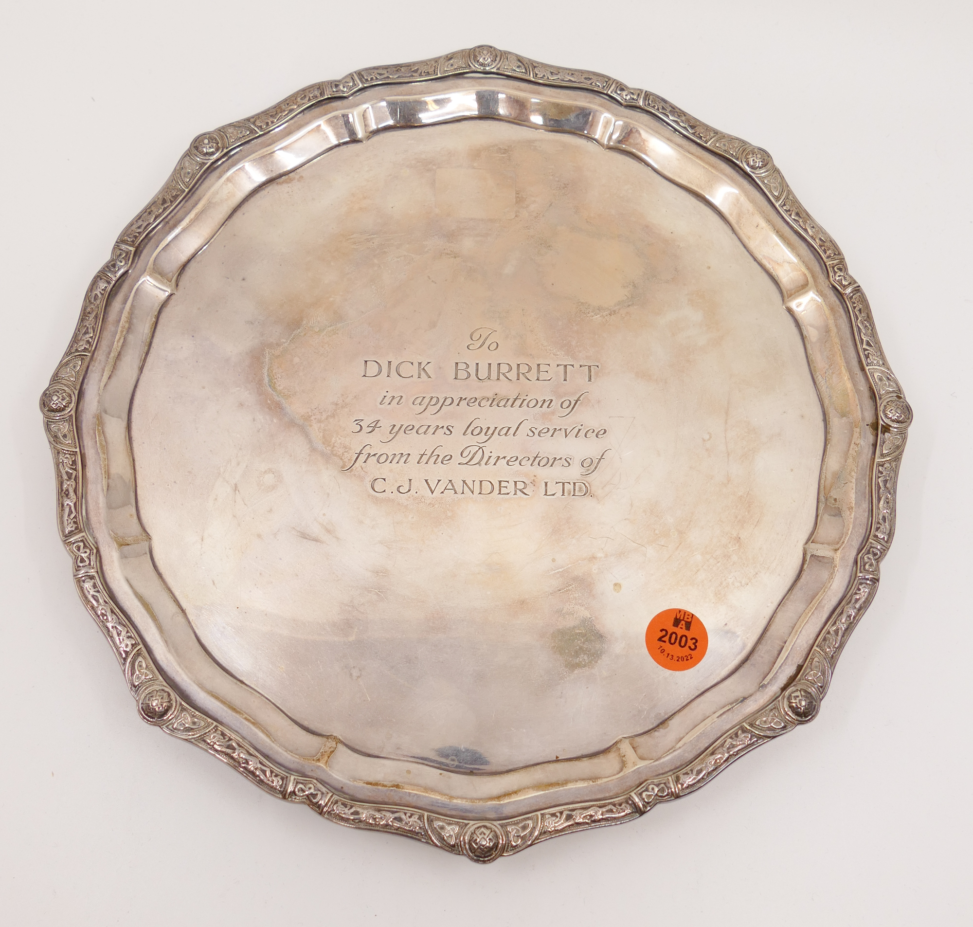 English Sterling Footed Salver-