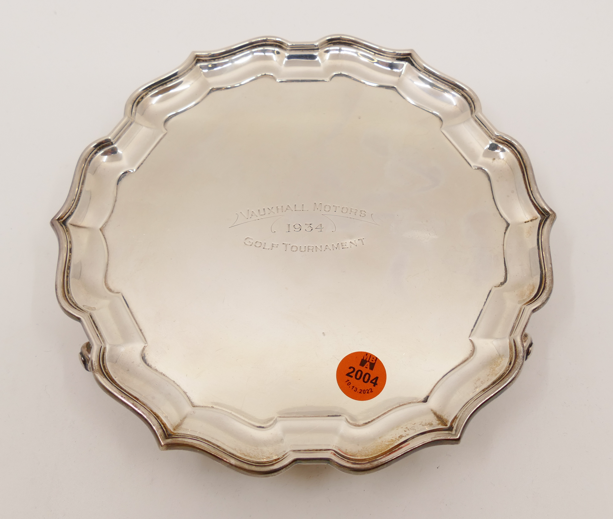 English Sterling Footed Salver  2b043f