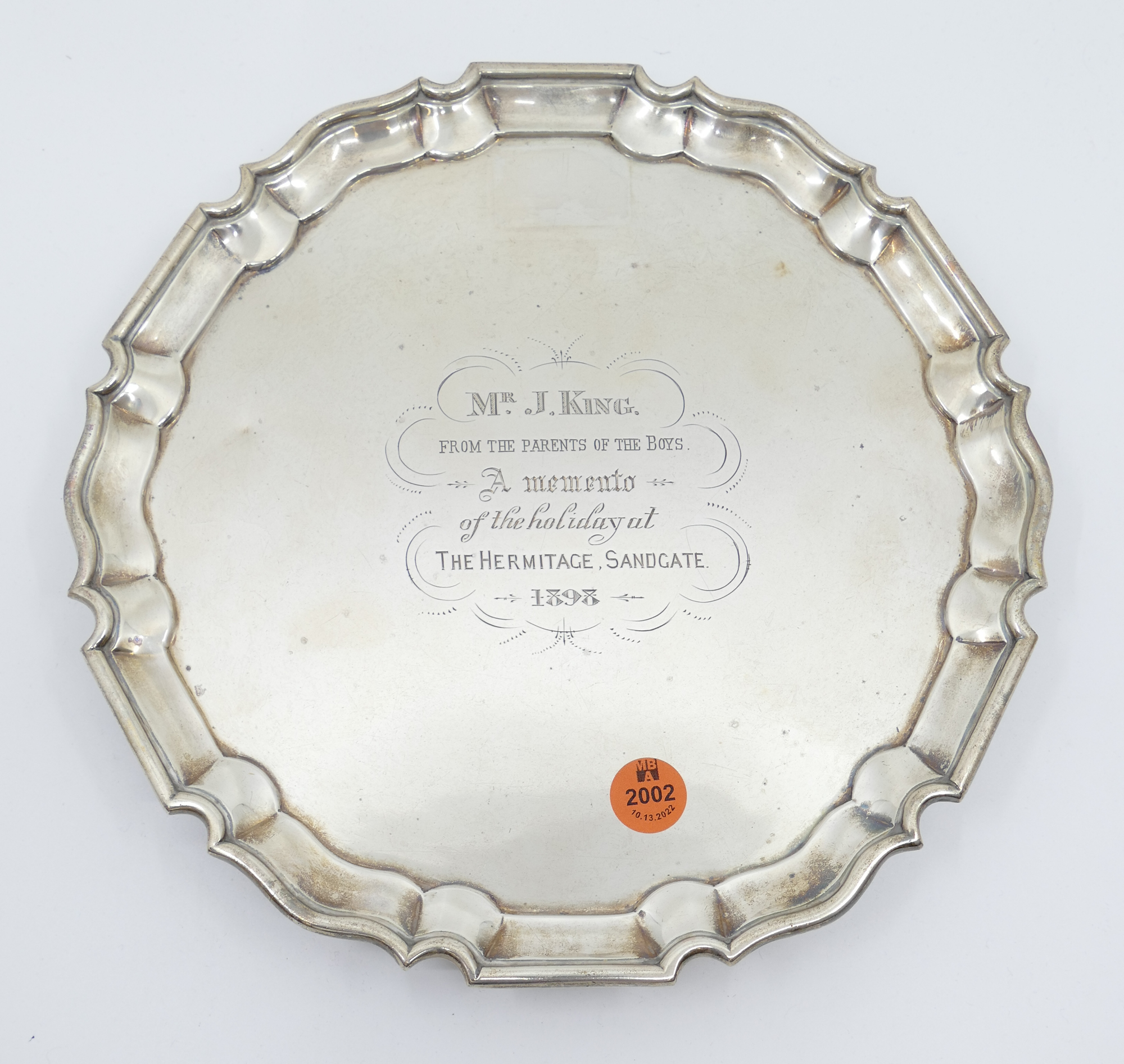 English Sterling Footed Salver  2b043d