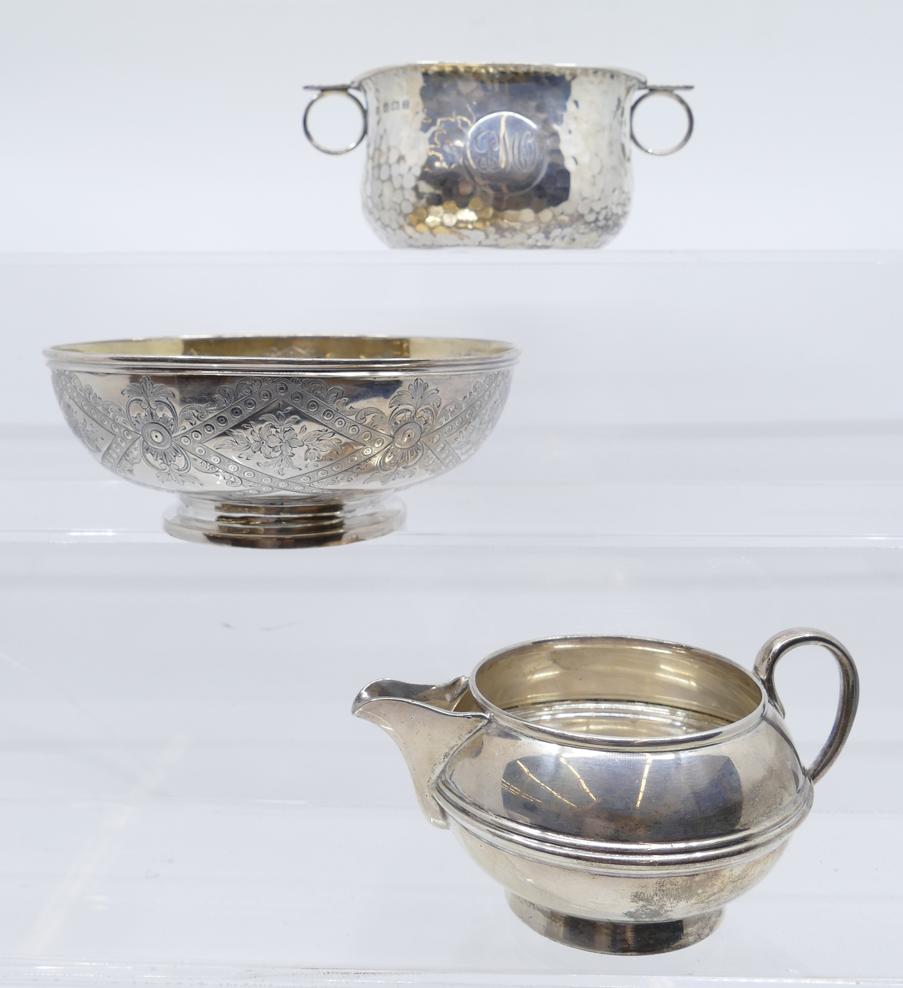 3pc English Sterling Bowl Creamer  2b0445