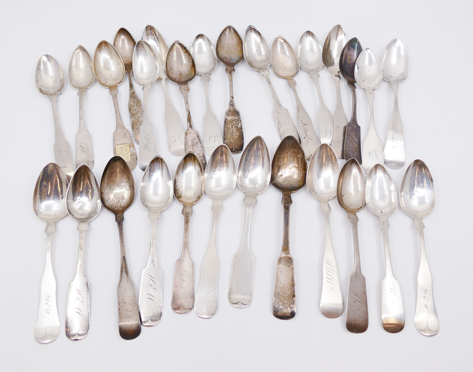 28pc American Coin Silver Spoons-