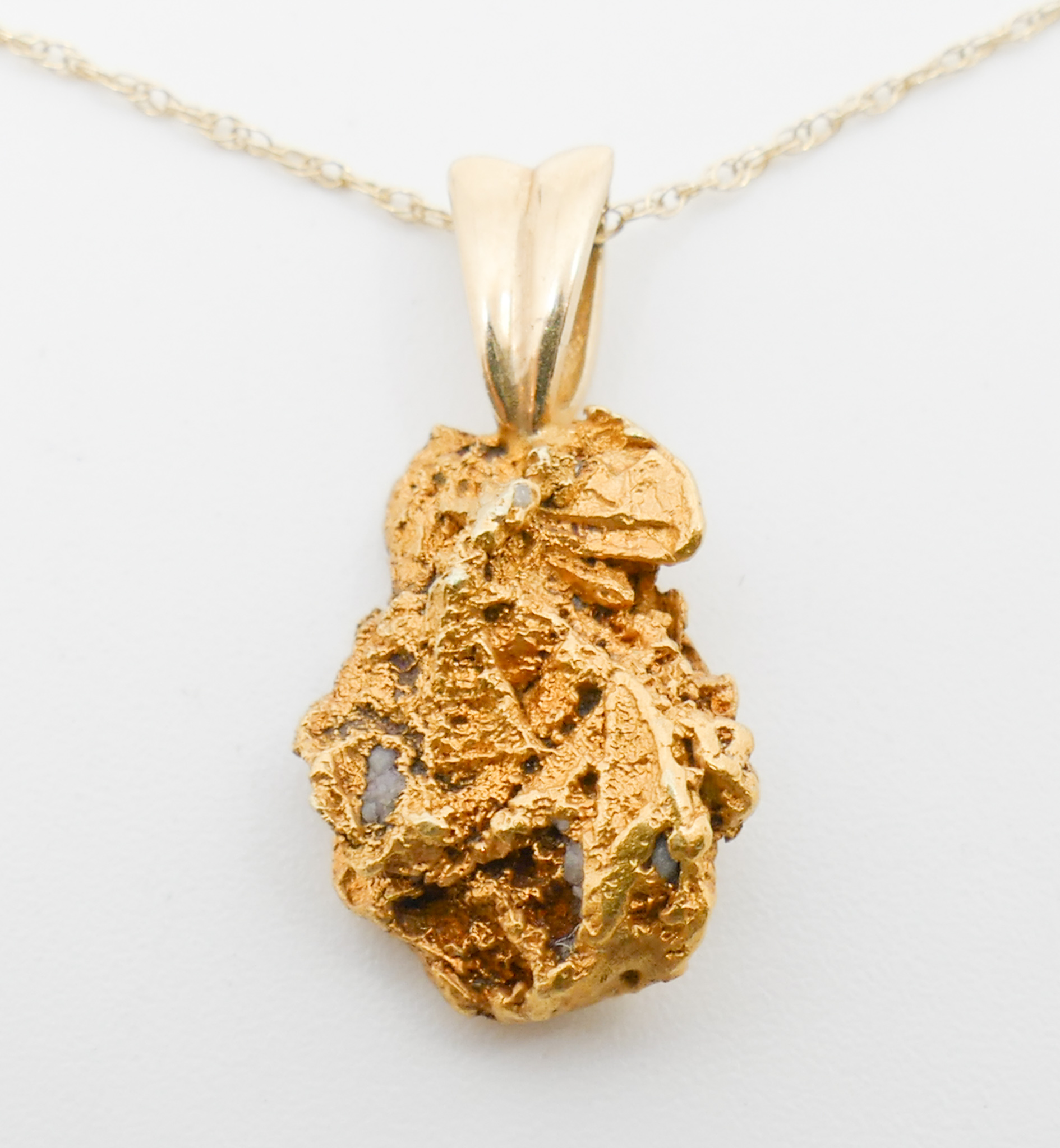 Natural Gold Nugget Pendant Necklace 2b04bc