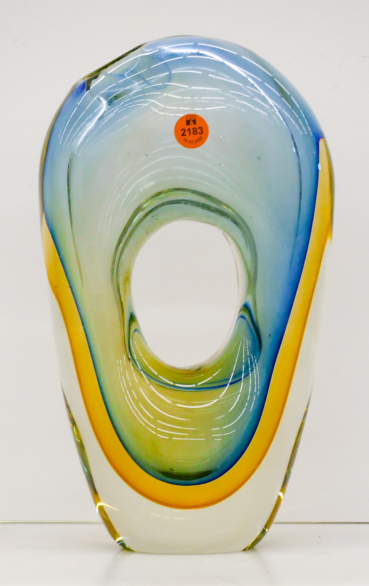 Murano Forato Sommerso Glass Vase