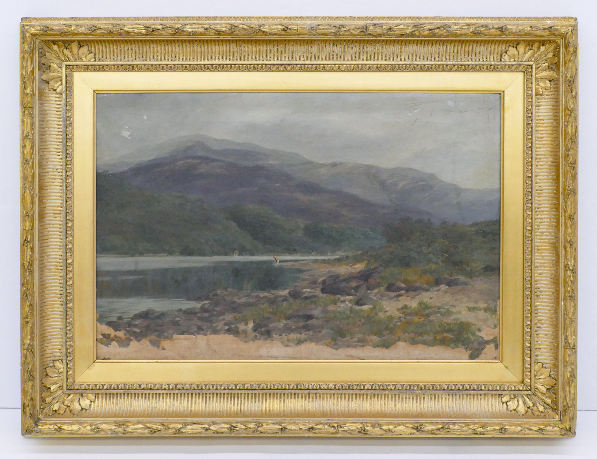 Antique English Landscape Oil Painting 2b050e