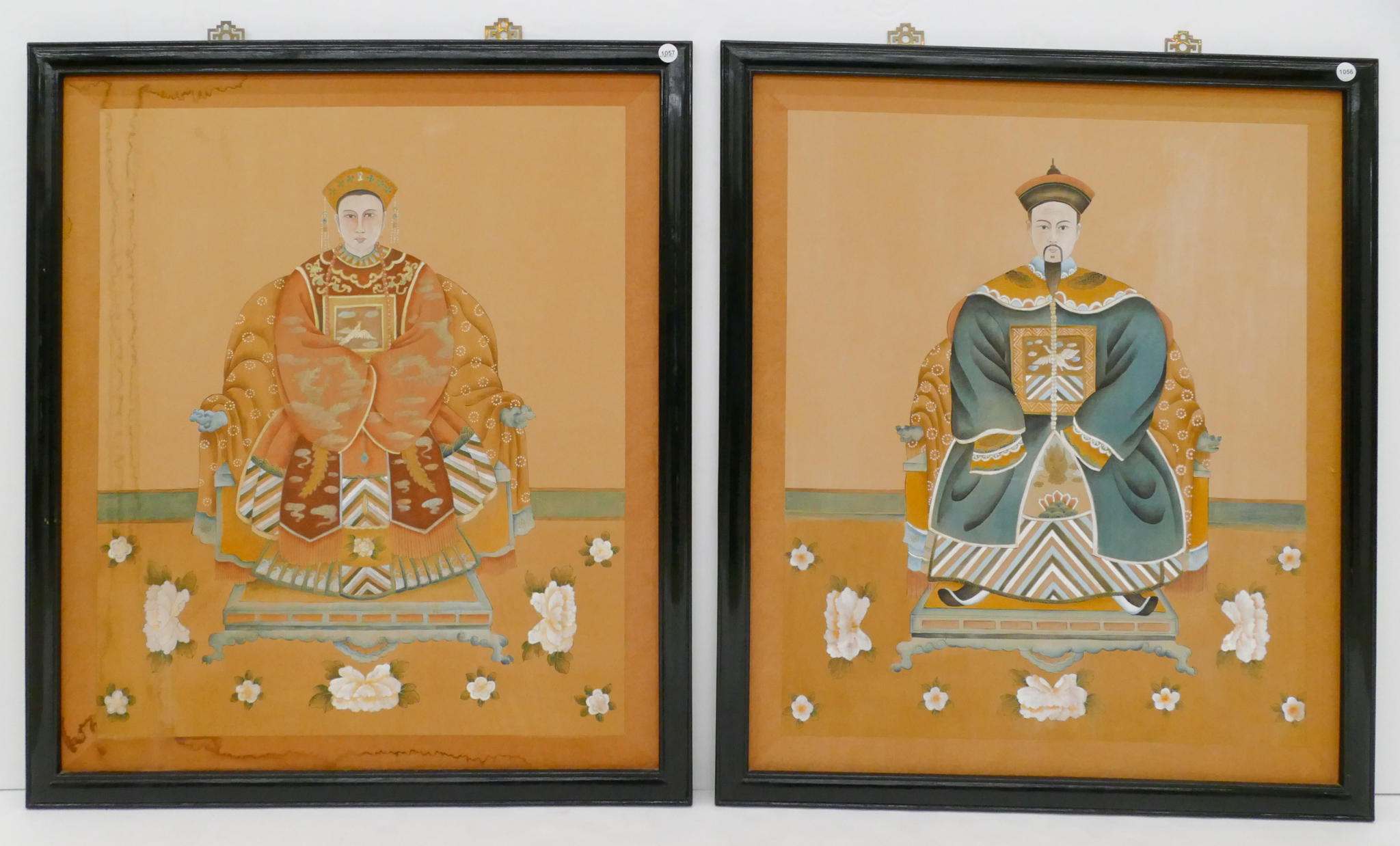 2pc Chinese Court Portrait Paintings
