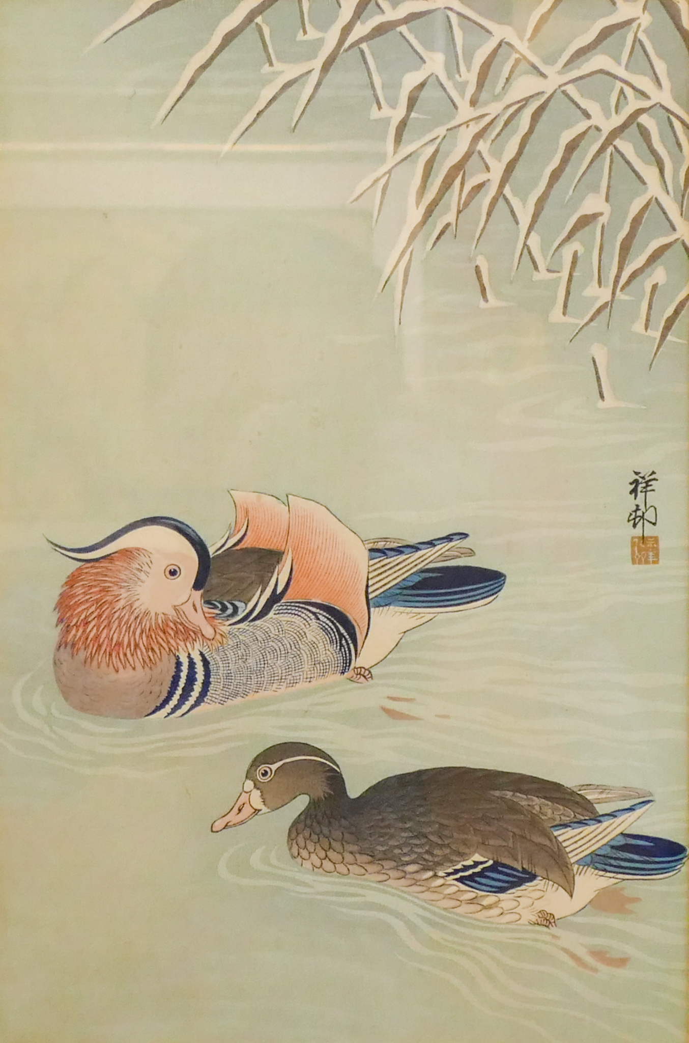 Ohara Koson Mandarin Ducks in Snow