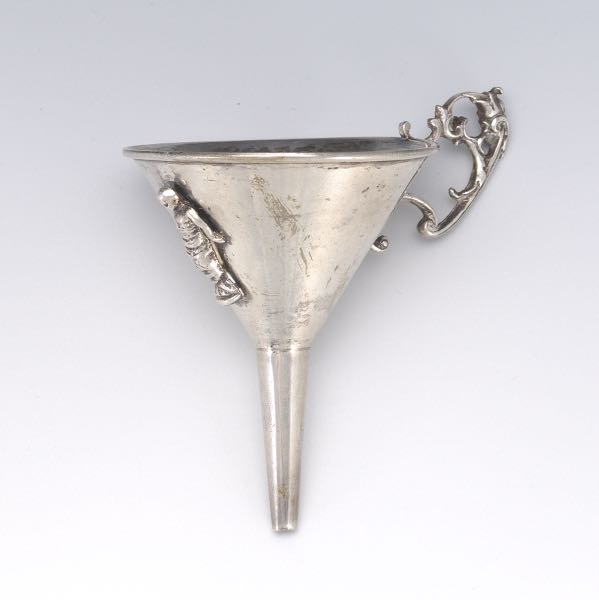 ITALIAN SILVER FLASK FUNNEL BY