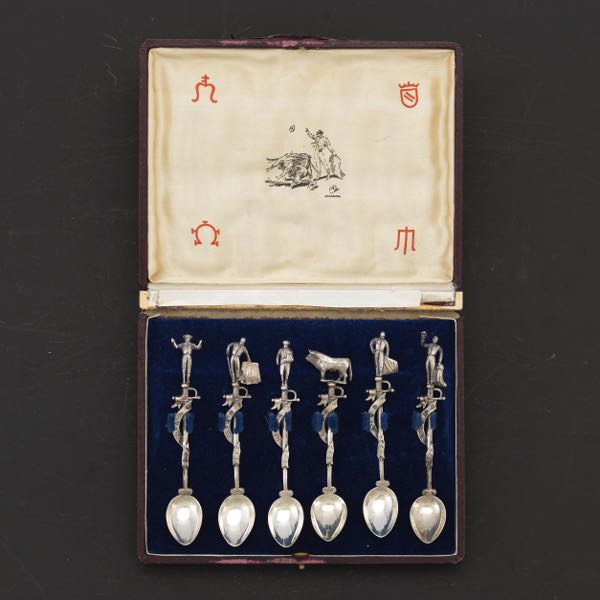 SIX SPANISH STERLING SILVER BOXED