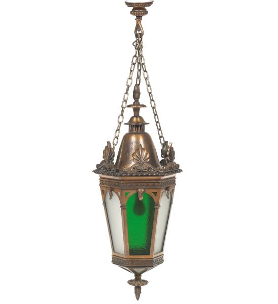BRONZE AND GLASS LANTERN  45" approximate