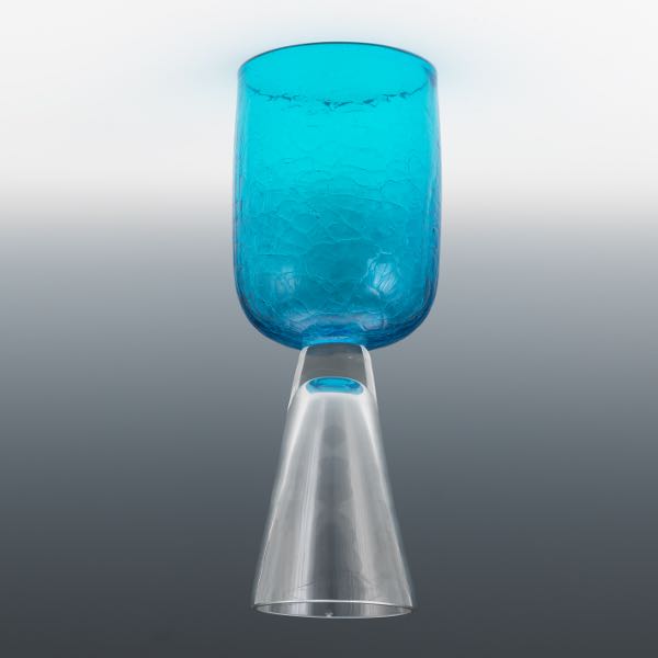 BLENKO AZURE AND CLEAR GLASS DOUBLE