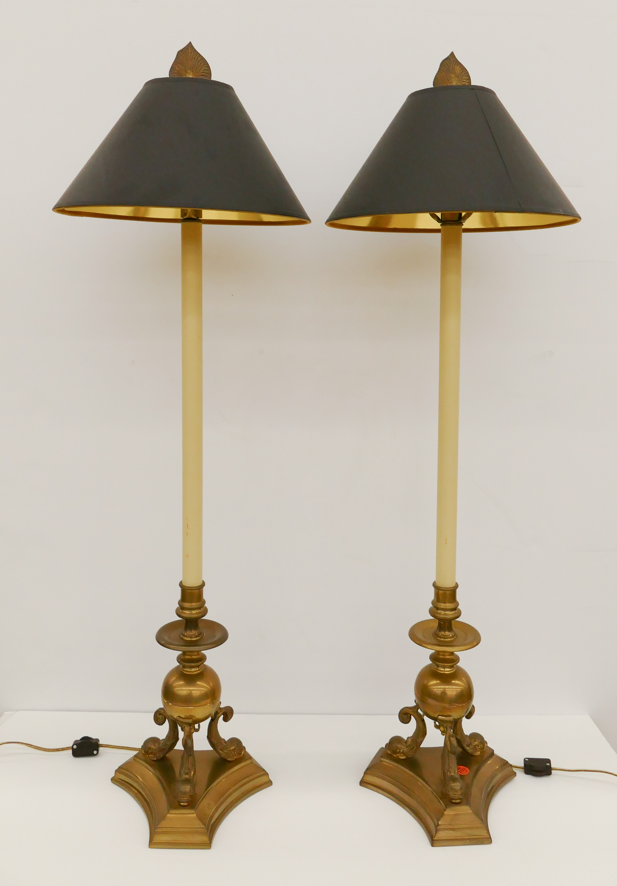 Pair Chapman Brass Dolphin Tall