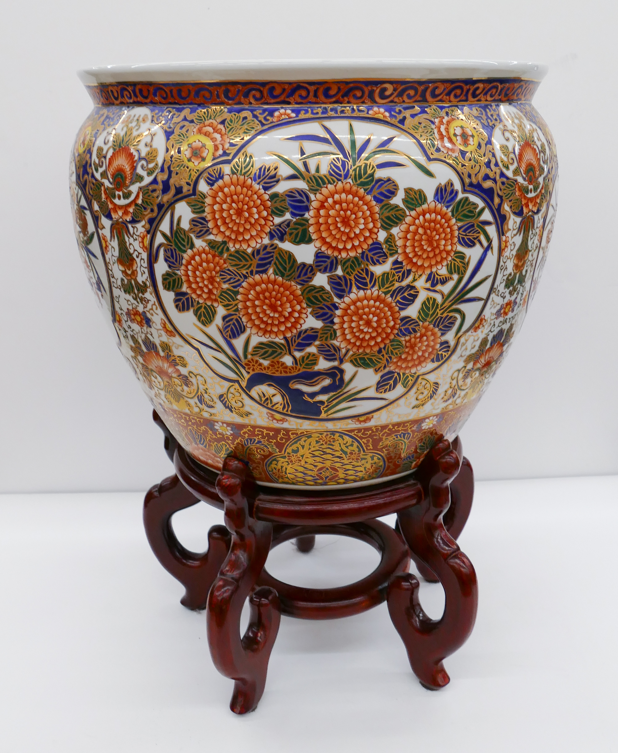 Chinese Gilt Imari Porcelain Fish Bowl