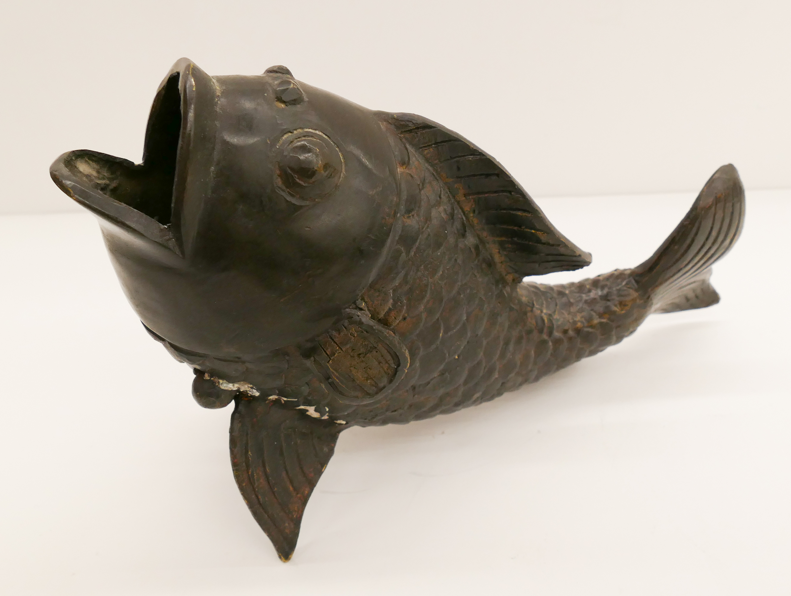 Japanese Bronze Carp Fish Vase  2b070f