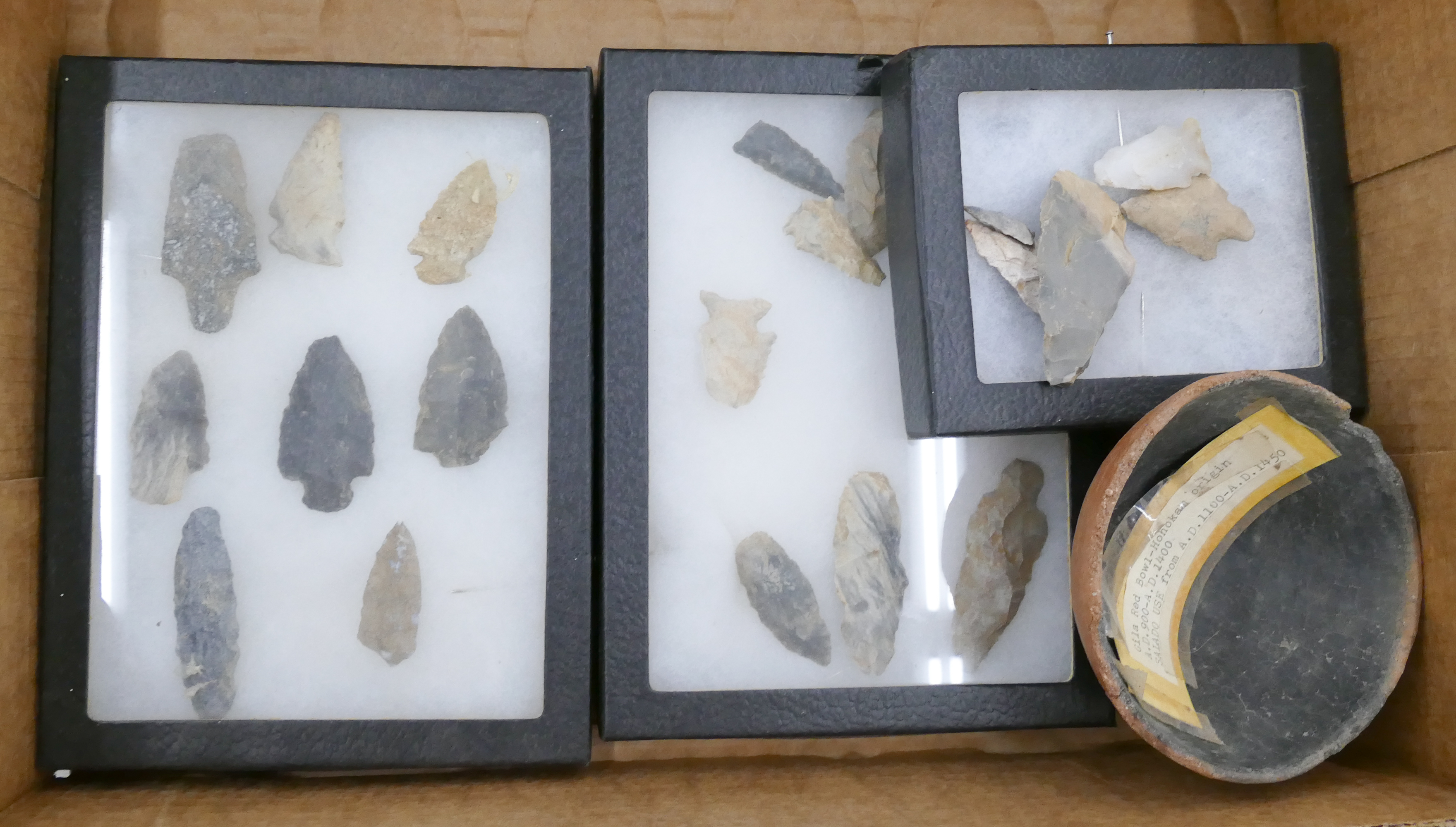 Box Indian Arrowheads and Pottery