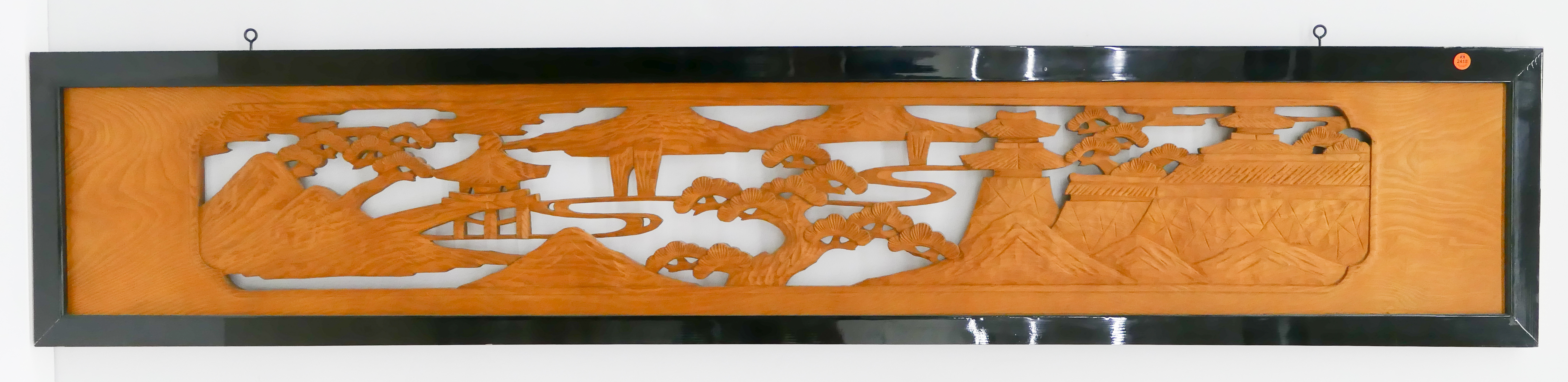 Japanese Ranma Carved Wood Landscape