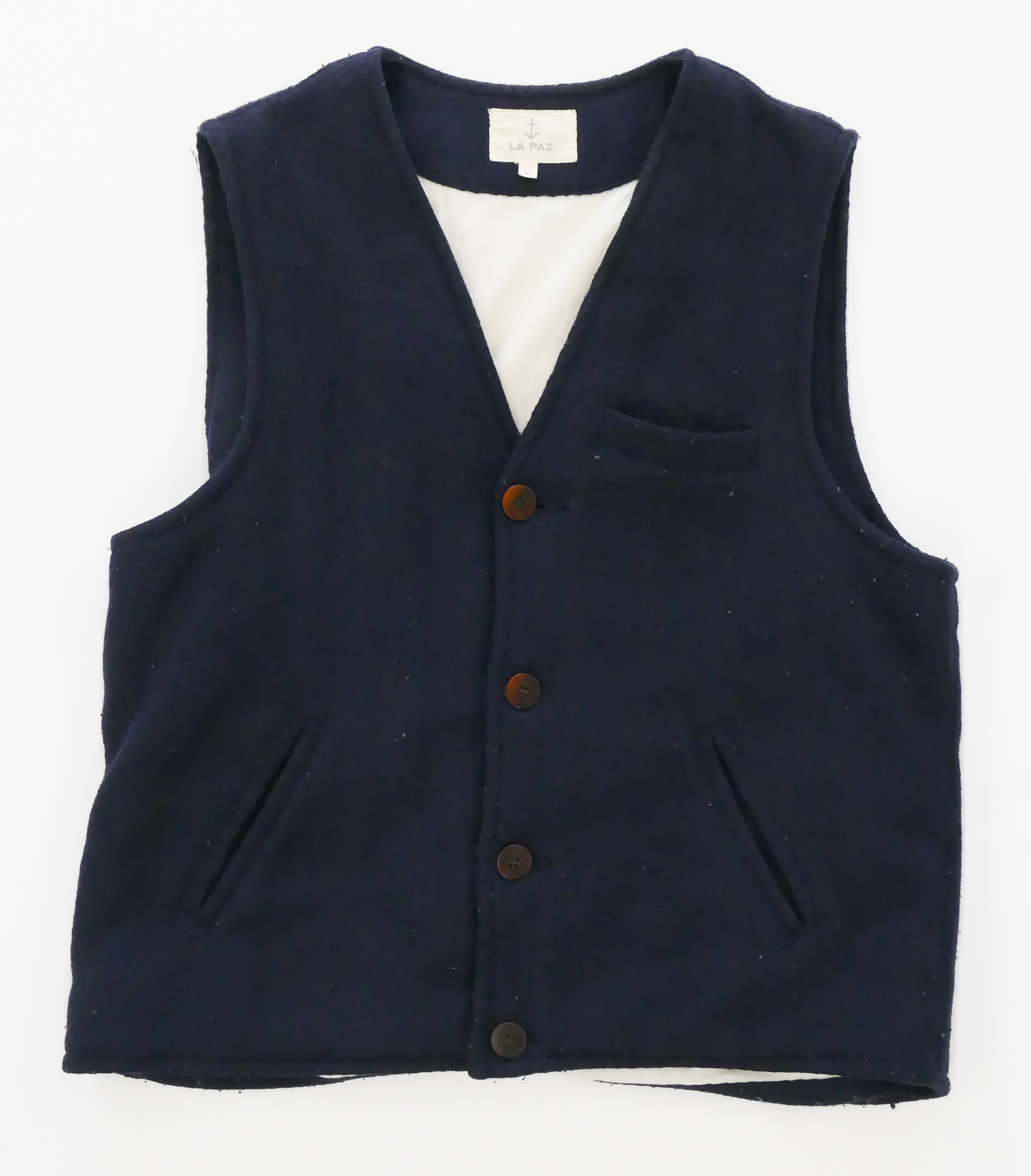 La Paz Men's Navy Wool Vest Size