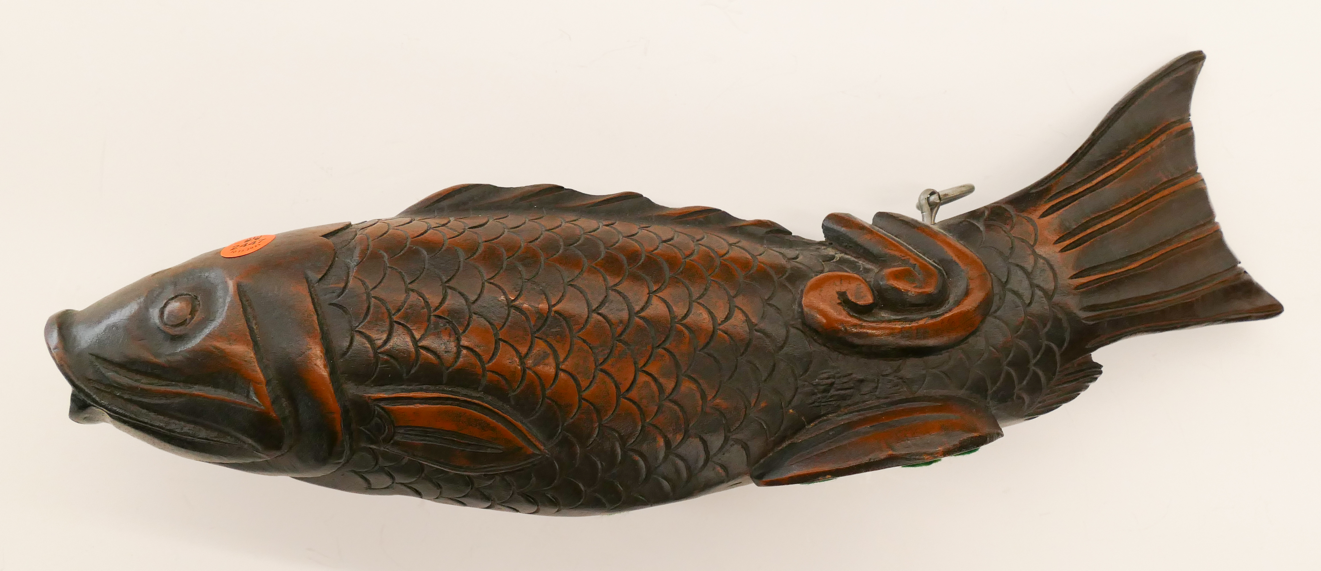 Old Japanese Carved Wood Fish Kettle 2b0778