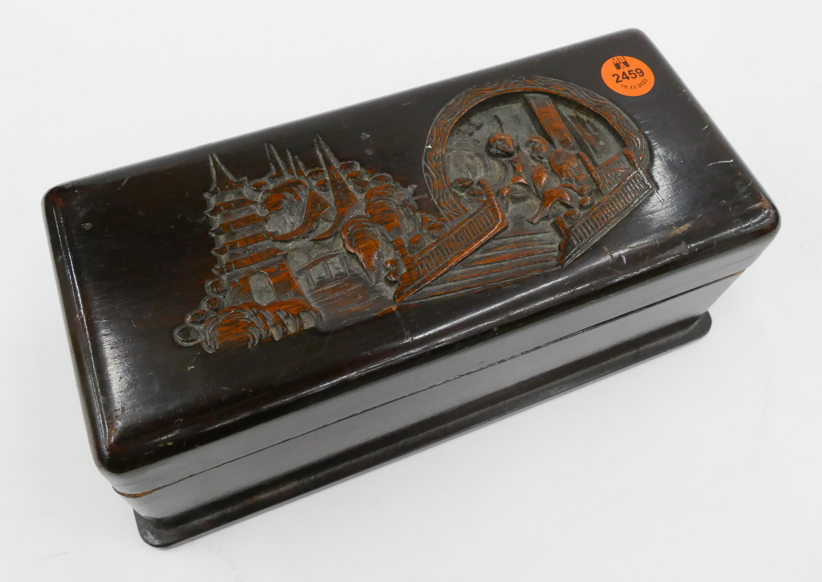 Vintage Chinese Carved Wood Card 2b0788